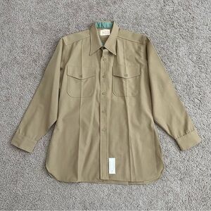 Great Northern Wool Blend Tan Button Up Shirt Mens